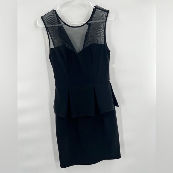 Bisou Bisou Michele Bohbot black sleeveless peplum dress size 6 - Picture 1 of 9